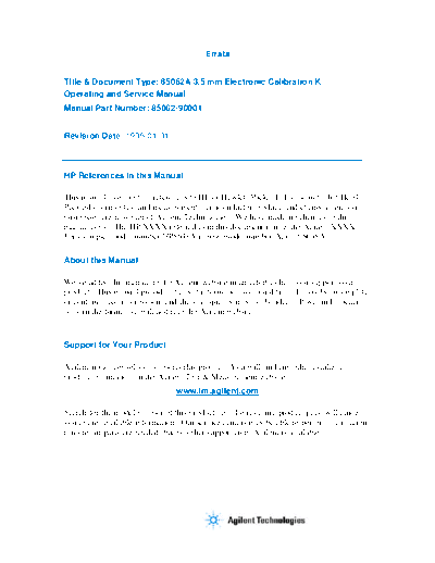 Agilent HP 85062A Operating & Service  Agilent HP 85062A Operating & Service.pdf