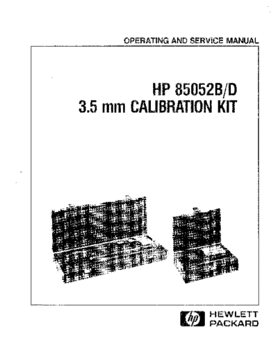 Agilent HP 85052B 252C D 252C 85054B  Operating & Service  Agilent HP 85052B_252C D_252C 85054B  Operating & Service.pdf