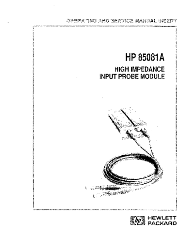 Agilent HP 85081A Operating & Service  Agilent HP 85081A Operating & Service.pdf