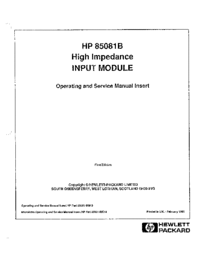 Agilent HP 85081B Operating & Service  Agilent HP 85081B Operating & Service.pdf