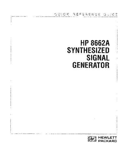 Agilent HP 8662A Quick Reference  Agilent HP 8662A Quick Reference.pdf