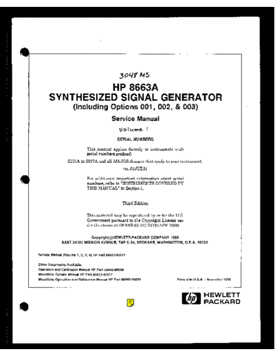 Agilent HP 8663A Service Vol 1  Agilent HP 8663A Service Vol 1.pdf