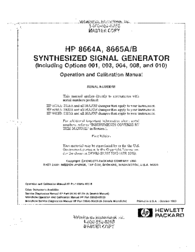 Agilent HP 8664A 252C 8665A 252CB Operation & Calibration  Agilent HP 8664A_252C 8665A_252CB Operation & Calibration.pdf