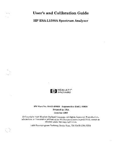 Agilent HP E4411A 252C ESA-L1500A User 2527s and Calibration Guide  Agilent HP E4411A_252C ESA-L1500A User_2527s and Calibration Guide.pdf