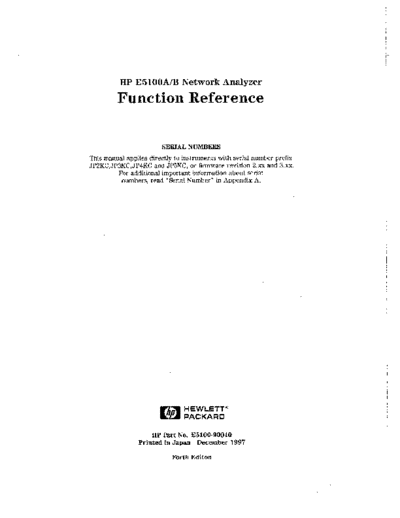 Agilent HP E5100A 252CB  Function Reference  Agilent HP E5100A_252CB  Function Reference.pdf