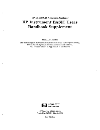 Agilent HP E5100A 252CB  Basic Users Supplement Handbook  Agilent HP E5100A_252CB  Basic Users Supplement Handbook.pdf