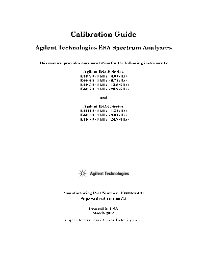 Agilent HP ESA Series Calibration Guide  Agilent HP ESA Series Calibration Guide.pdf
