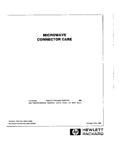 Agilent HP Microwave Connector Care Instruction  Agilent HP Microwave Connector Care Instruction.pdf