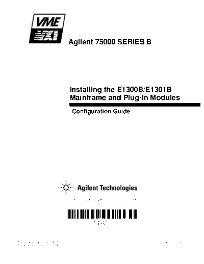 Agilent Installing the E1300B E1301B Mainframe and Plug-in Modules Configuration Guide E1300-90007 [78]  Agilent Installing the E1300B E1301B Mainframe and Plug-in Modules Configuration Guide E1300-90007 [78].pdf