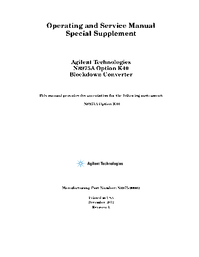 Agilent N8975A Option K40 Blockdown Converter Operating and Service Manual N8975-90002 [47]  Agilent N8975A Option K40 Blockdown Converter Operating and Service Manual N8975-90002 [47].pdf