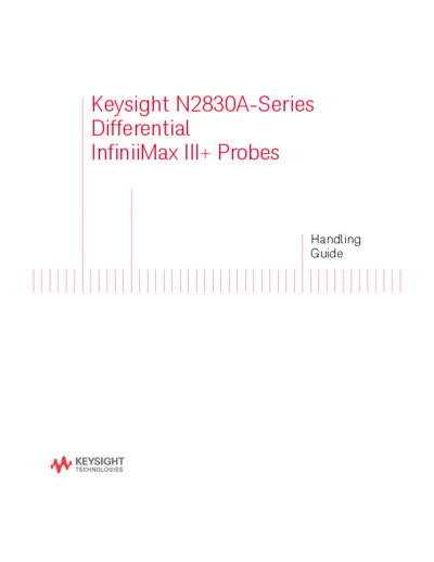 Agilent N2830A-Series Differential InfiniiMax III + Probes Handling Guide N2830-97001 [14]  Agilent N2830A-Series Differential InfiniiMax III + Probes Handling Guide N2830-97001 [14].pdf