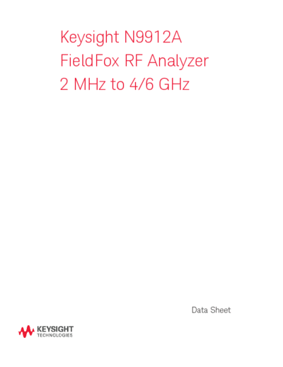 Agilent N9912-90006 N9912A FieldFox RF Analyzer - Data Sheet [31]  Agilent N9912-90006 N9912A FieldFox RF Analyzer - Data Sheet [31].pdf