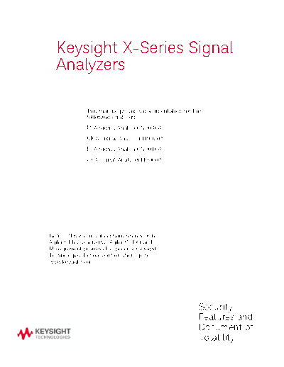 Agilent N9020-90124 X-Series Signal Analyzer Security Features and Certificate of Volatility [64]  Agilent N9020-90124 X-Series Signal Analyzer Security Features and Certificate of Volatility [64].pdf