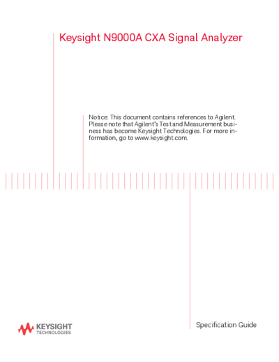 Agilent N9000-90016 N9000A CXA Signal Analyzer Specifications Guide [264]  Agilent N9000-90016 N9000A CXA Signal Analyzer Specifications Guide [264].pdf