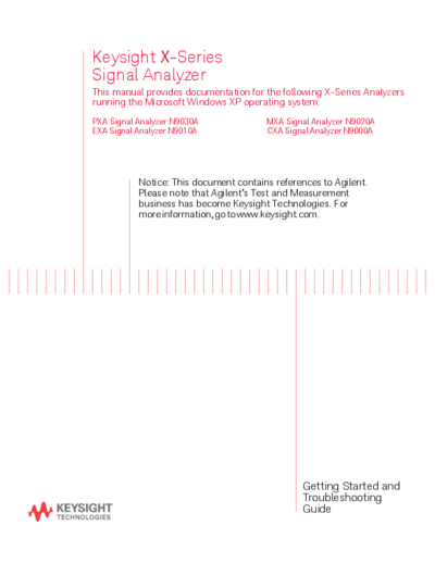 Agilent N9020-90223 X-Series Signal Analyzer Getting Started and Troubleshooting Guide - Windows XP [15]  Agilent N9020-90223 X-Series Signal Analyzer Getting Started and Troubleshooting Guide - Windows XP [15].pdf