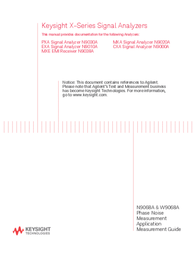 Agilent N9068-90011 N9068A & W9068A Phase Noise Measurement Application Measurement Guide [44]  Agilent N9068-90011 N9068A & W9068A Phase Noise Measurement Application Measurement Guide [44].pdf