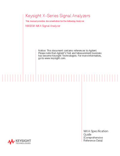 Agilent N9020-90113 N9020A MXA Signal Analyzer Specifications Guide [406]  Agilent N9020-90113 N9020A MXA Signal Analyzer Specifications Guide [406].pdf
