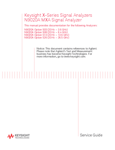 Agilent N9020-90218 N9020A MXA Signal Analyzer Service Guide [642]  Agilent N9020-90218 N9020A MXA Signal Analyzer Service Guide [642].pdf