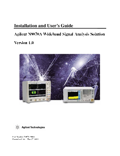 Agilent N9070-90001 N9070A Wideband Signal Analysis Solution Installation and User 2527s Guide [14]  Agilent N9070-90001 N9070A Wideband Signal Analysis Solution Installation and User_2527s Guide [14].pdf