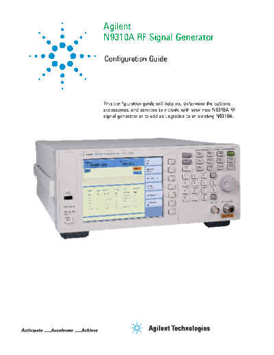 Agilent N9310A RF Signal Generator - Configuration Guide 5990-8117EN c20131210 [4]  Agilent N9310A RF Signal Generator - Configuration Guide 5990-8117EN c20131210 [4].pdf