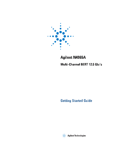 Agilent N4965A Multi-Channel BERT 12.5 Gb s - Getting Started Guide N4965-91011 [24]  Agilent N4965A Multi-Channel BERT 12.5 Gb s - Getting Started Guide N4965-91011 [24].pdf