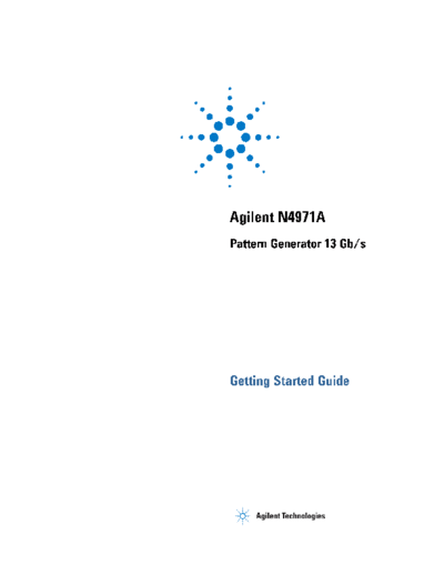 Agilent N4971A Pattern Generator 13 Gb s Getting Started Guide N4971-91011 [18]  Agilent N4971A Pattern Generator 13 Gb s Getting Started Guide N4971-91011 [18].pdf