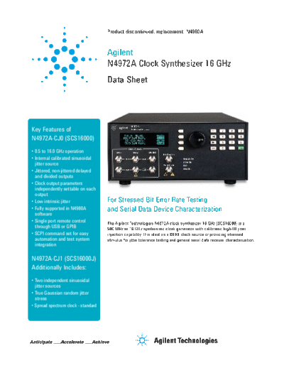 Agilent N4972A Clock Synthesizer 16 GHz - Data Sheet 5991-0710EN c20130711 [11]  Agilent N4972A Clock Synthesizer 16 GHz - Data Sheet 5991-0710EN c20130711 [11].pdf