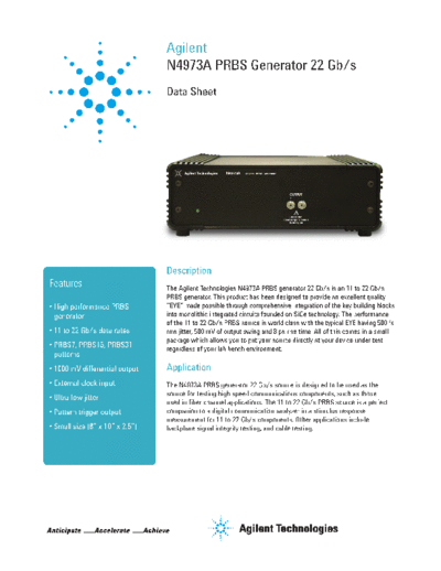Agilent N4973A PRBS Generator 22 Gb s - Data Sheet 5991-0721EN c20130626 [4]  Agilent N4973A PRBS Generator 22 Gb s - Data Sheet 5991-0721EN c20130626 [4].pdf