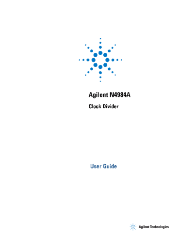 Agilent N4984A Clock Divider - User 2527s Guide N4984-91021 [26]  Agilent N4984A Clock Divider - User_2527s Guide N4984-91021 [26].pdf