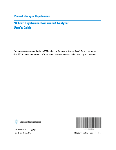 Agilent N4376B Lightwave Component Analyzer - User 2527s Guide - Manual Changes Supplement 5991-3001EN [3]  Agilent N4376B Lightwave Component Analyzer - User_2527s Guide - Manual Changes Supplement 5991-3001EN [3].pdf