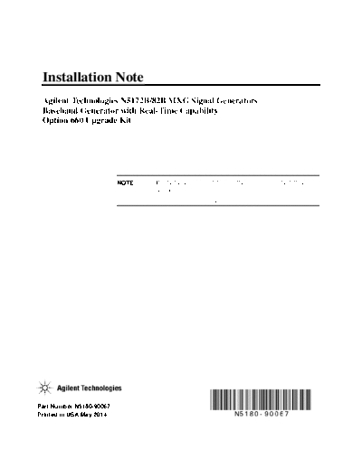 Agilent N5180-90067 N5172B 82B MXG Signal Generators Option 660 Upgrade Kit Installation note [16]  Agilent N5180-90067 N5172B 82B MXG Signal Generators Option 660 Upgrade Kit Installation note [16].pdf