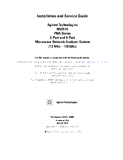 Agilent N5251-90001 Installation and Service Guide for N5251A PNA Series 2-Port and 4-Port Microwave Network  Agilent N5251-90001 Installation and Service Guide for N5251A PNA Series 2-Port and 4-Port Microwave Network Analyzer [89].pdf