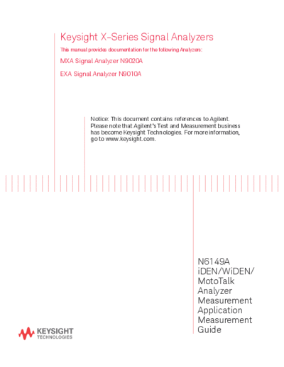 Agilent N6149-90002 N6149A iDEN WiDEN MotoTalk Analyzer Measurement Guide [55]  Agilent N6149-90002 N6149A iDEN WiDEN MotoTalk Analyzer Measurement Guide [55].pdf