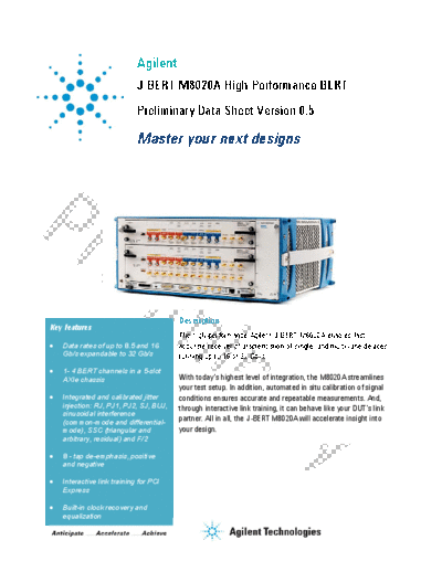 Agilent M8020A DS prelim 5991-3647EN J-BERT M8020A High-Performance BERT - Preliminary Data Sheet Version 0.  Agilent M8020A_DS_prelim_5991-3647EN J-BERT M8020A High-Performance BERT - Preliminary Data Sheet Version 0.5 c20140116 [28].pdf