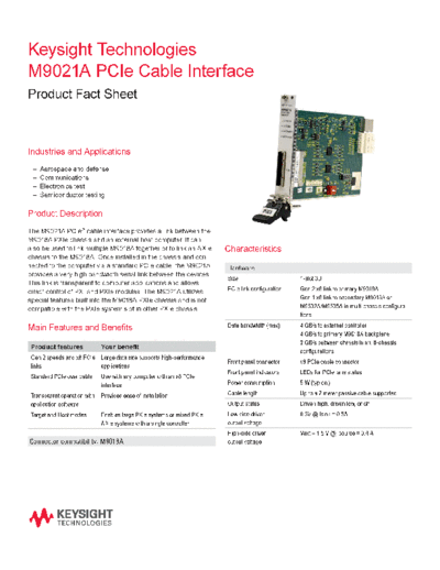 Agilent M9021A PCIe Cable Interface - Promotional Flyer 5990-6359EN c20140822 [2]  Agilent M9021A PCIe Cable Interface - Promotional Flyer 5990-6359EN c20140822 [2].pdf