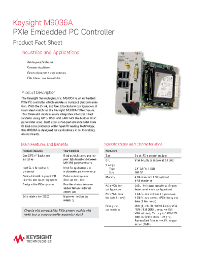 Agilent M9036A PXIe Embedded Controller - Flyer 5990-8466EN c20140725 [2]  Agilent M9036A PXIe Embedded Controller - Flyer 5990-8466EN c20140725 [2].pdf