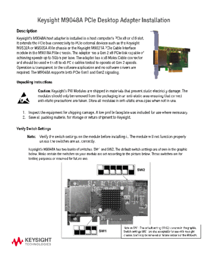 Agilent M9048-90001 M9048A PCIe Desktop Adapter - Installation Guide [2]  Agilent M9048-90001 M9048A PCIe Desktop Adapter - Installation Guide [2].pdf