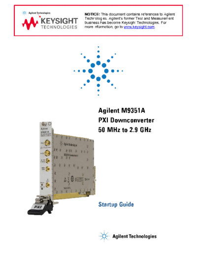 Agilent M9351-90001 M9351A PXI Downconverter Startup Guide c20140814 [4]  Agilent M9351-90001 M9351A PXI Downconverter Startup Guide c20140814 [4].pdf