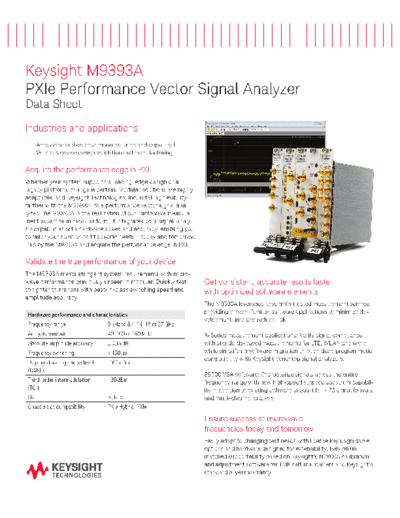Agilent M9393A PXIe Performance Vector Signal Analyzer - Flyer 5991-4035EN c20140717 [2]  Agilent M9393A PXIe Performance Vector Signal Analyzer - Flyer 5991-4035EN c20140717 [2].pdf