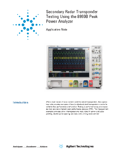 Agilent Secondary Radar Transponder Testing Using the 8990B Peak Power Analyzer - Application Note 5991-1192  Agilent Secondary Radar Transponder Testing Using the 8990B Peak Power Analyzer - Application Note 5991-1192EN c20121203 [10].pdf