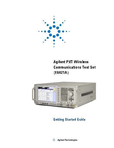 Agilent PXT Wireless Communications Test Set (E6621A) Getting Started Guide E6621-90001 [40]  Agilent PXT Wireless Communications Test Set (E6621A) Getting Started Guide E6621-90001 [40].pdf