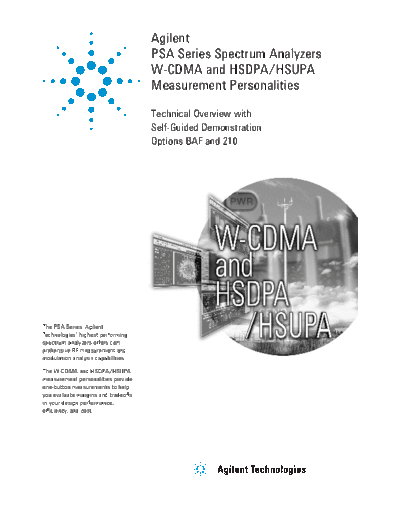 Agilent PSA Spectrum Analyzer W-CDMA and HSDPA HSUPA Measurement Personality - Technical Overview 5988-2388E  Agilent PSA Spectrum Analyzer W-CDMA and HSDPA HSUPA Measurement Personality - Technical Overview 5988-2388EN c20131125 [23].pdf