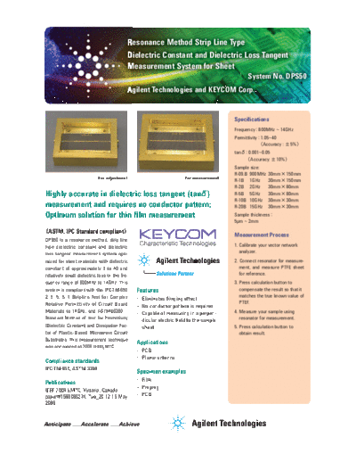 Agilent Resonance Method Strip Line Type Dielectric Constant and Dielectric Loss Tangent Measurement System   Agilent Resonance Method Strip Line Type Dielectric Constant and Dielectric Loss Tangent Measurement System 5991-1844EN c20130128 [2].pdf