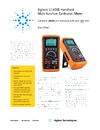 Agilent U1401B Handheld Multi-Function Calibrator Meter - Data Sheet 5990-3459EN c20130717 [9]  Agilent U1401B Handheld Multi-Function Calibrator Meter - Data Sheet 5990-3459EN c20130717 [9].pdf