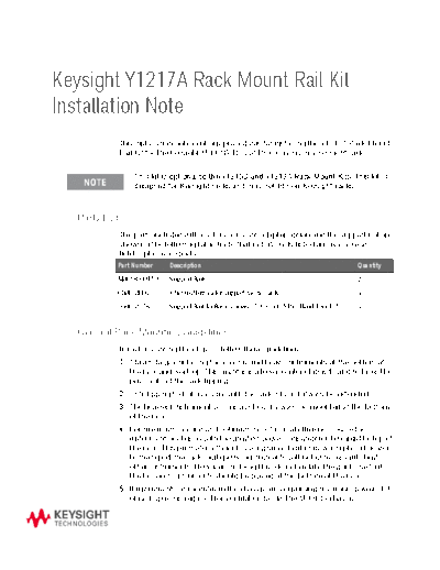 Agilent Y1217-90001 Y1217A Rack Mount Rail Kit - Installation Note c20140923 [4]  Agilent Y1217-90001 Y1217A Rack Mount Rail Kit - Installation Note c20140923 [4].pdf