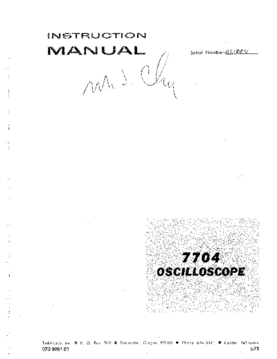 Tektronix TEK 7704 Instruction  Tektronix TEK 7704 Instruction.pdf