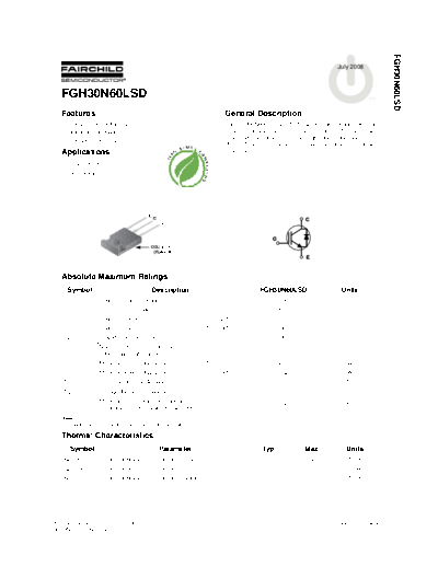 Fairchild Semiconductor fgh30n60lsd  . Electronic Components Datasheets Active components Transistors Fairchild Semiconductor fgh30n60lsd.pdf