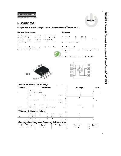 Fairchild Semiconductor fds6612a  . Electronic Components Datasheets Active components Transistors Fairchild Semiconductor fds6612a.pdf