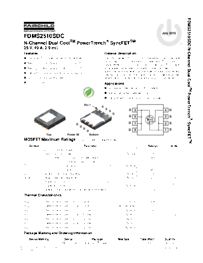 Fairchild Semiconductor fdms2510sdc  . Electronic Components Datasheets Active components Transistors Fairchild Semiconductor fdms2510sdc.pdf