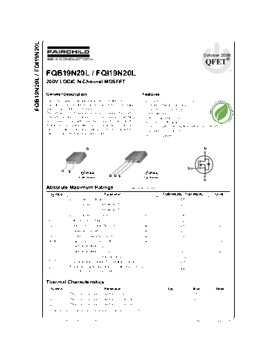 Fairchild Semiconductor fqb19n20l fqi19n20l  . Electronic Components Datasheets Active components Transistors Fairchild Semiconductor fqb19n20l_fqi19n20l.pdf